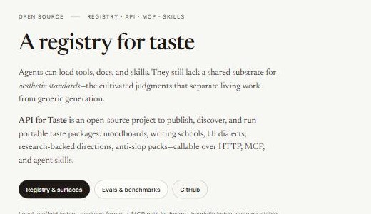 API for Taste preview